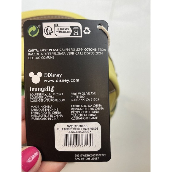 Loungefly Disney Mickey & Friends Jungle Mini Backpack Glow In The Dark Bag NEW! - Picture 10 of 16